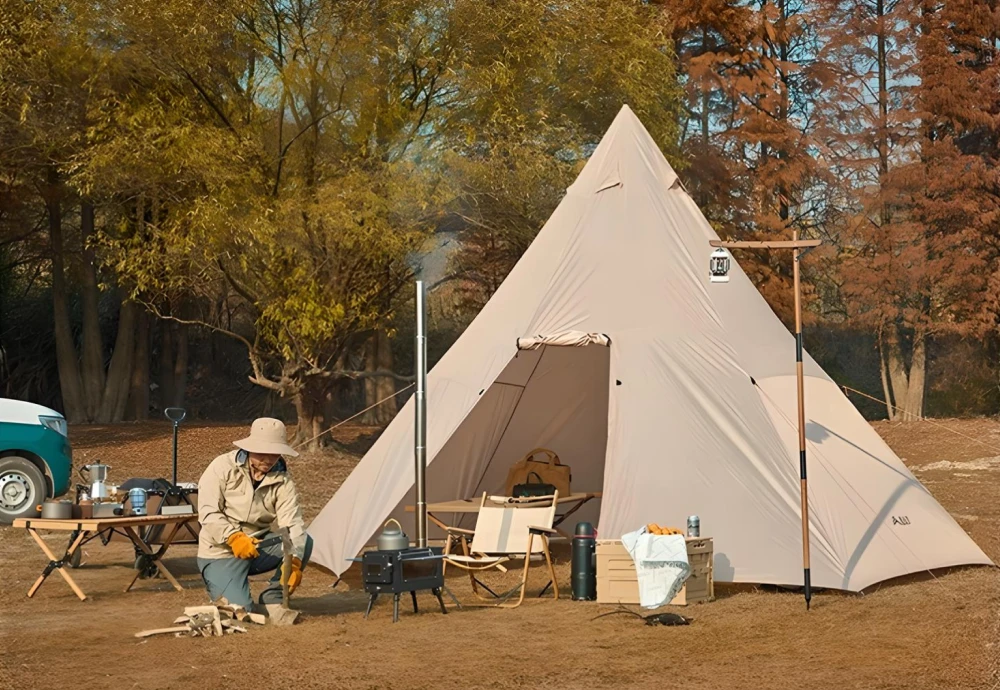 teepee tent with stove hole